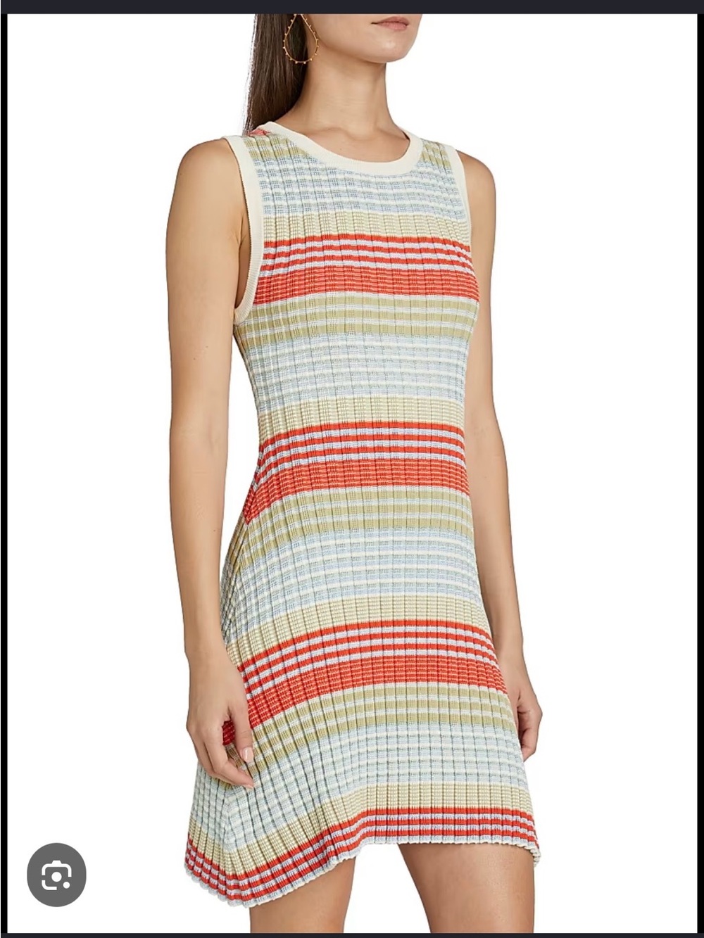 Ramy Brook Cailin Striped Ribbed Knit Mini Dress